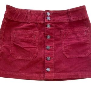 Womens Burgundy Plum Corduroy Winter Mini Skirt We the Free size 27